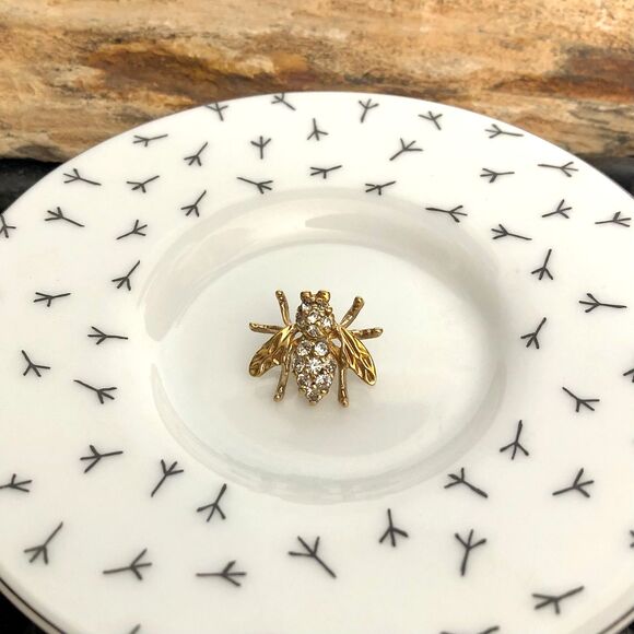 Vintage Panetta Rhinestone Bee Brooch Signed 1940s Retro - Picture 12 of 12